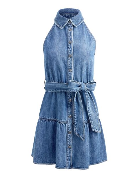 Alice + Olivia MIRANDA SLEEVELESS MINI DENIM DRESS