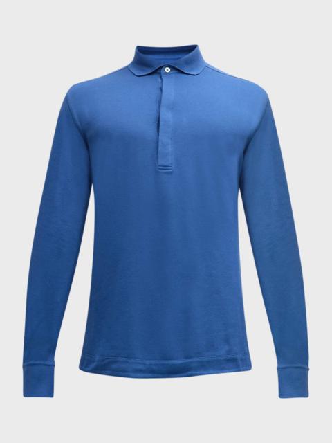 Men's Cotton Concealed-Placket Polo Shirt