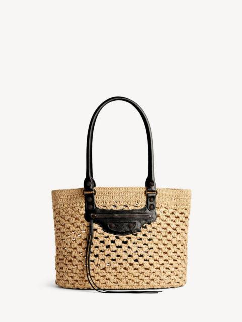 BALENCIAGA Women's Le City Basket Medium in Natural/black