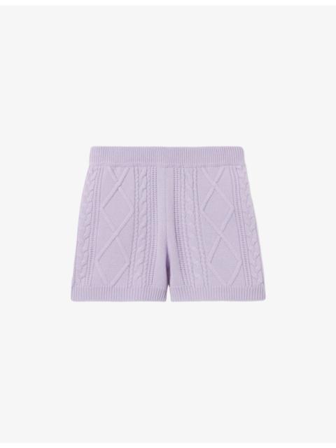 Claudie Pierlot Jacquard Cable-Knit Wool and Cashmere-Blend Shorts