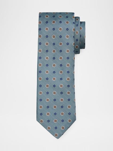 Canali Men's Micro-Floral Jacquard Silk Tie