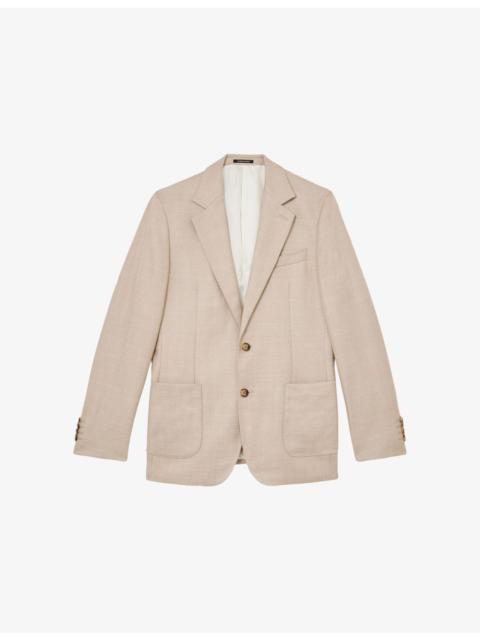 REISS Pelmet Herringbone-Weave Wool-Blend Blazer