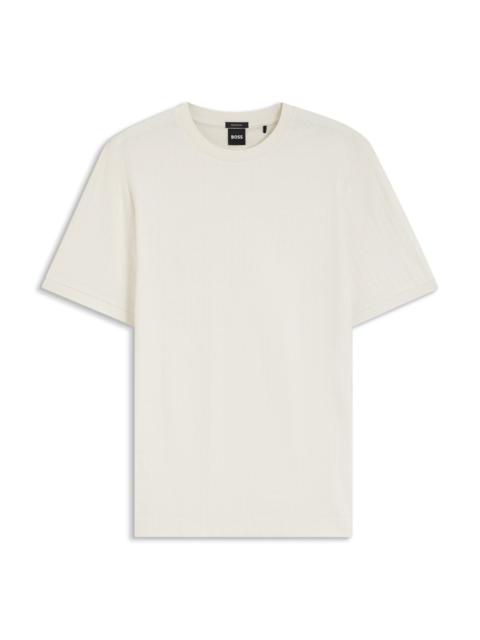 BOSS GEOMETRIC-JACQUARD T-SHIRT IN COTTON