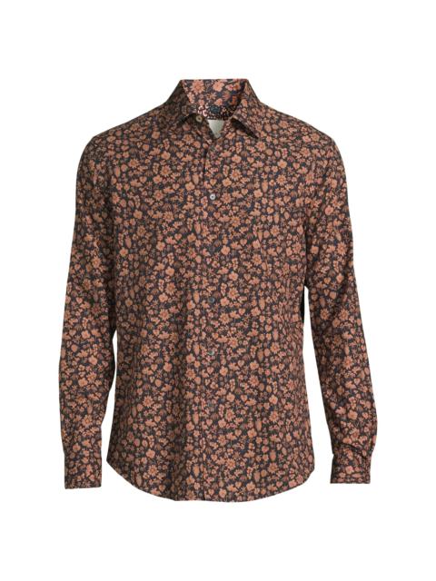 Paul Smith Men's Tailored-Fit Floral Shirt - Navy
