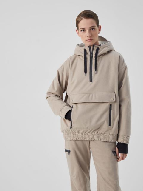 Bonded wool flannel mountain anorak with Thermore® padding and monili