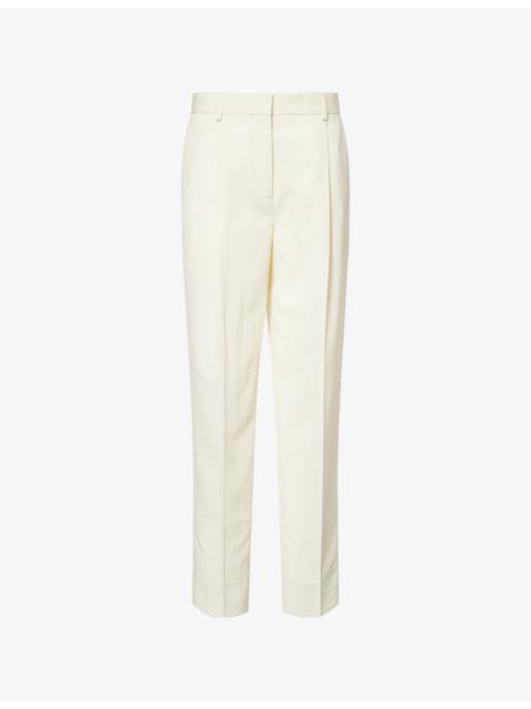 TOTEME Pleated Straight-Leg Woven Trousers
