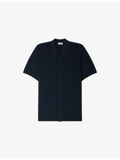 Sandro Short-Sleeved Openwork Knitted Shirt