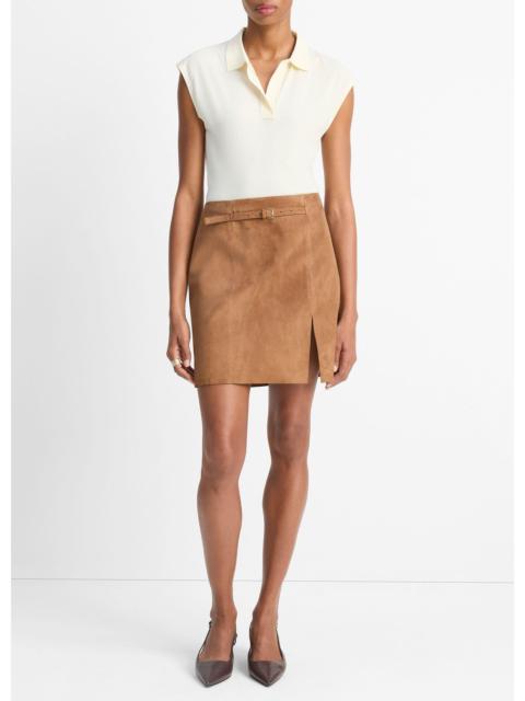 Vince Belted Suede Skirt
