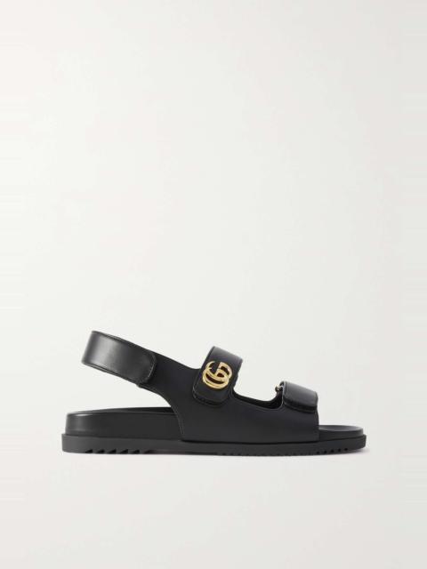GUCCI Moritz logo-embellished leather slingback sandals