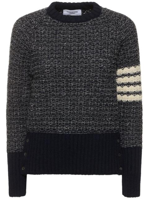 Thom Browne Wool & mohair knit crew neck sweater