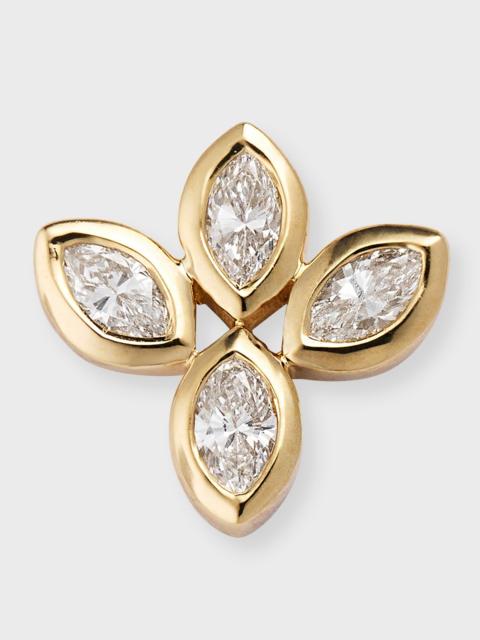 SYDNEY EVAN 14K Yellow Gold Marquise Diamond Flower Stud Earring, Single