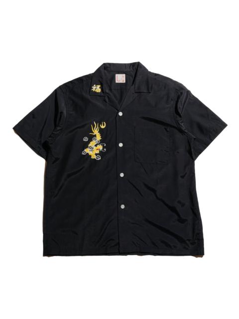 The Real McCoys MS25009 Viet-Nam Open Collar Souvenir Shirt Black