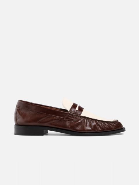 DUKE + DEXTER Ezra Chestnut + White Ruched Loafer - Men's