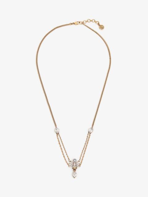 Alexander McQueen Jewelled Spider Necklace in Gold
