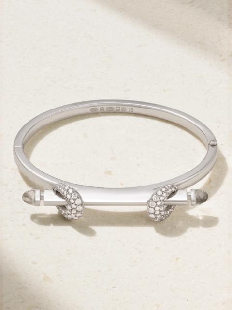 ANANYA Chakra Icon 18-karat White Gold, Diamond And Quartz Bangle