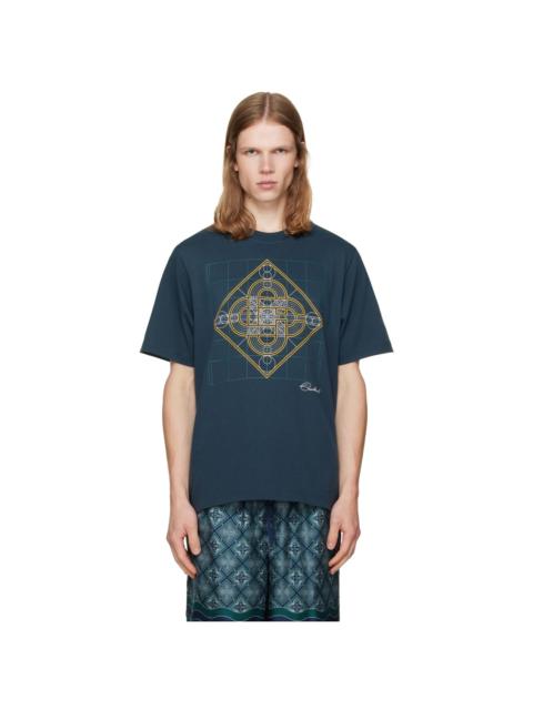 CASABLANCA Navy Géometrie Sacrée T-shirt