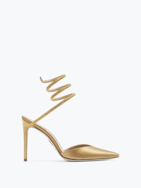 RENE CAOVILLA Cleo Crystal Champagne Open-Back Pump 105