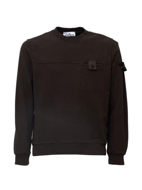Stone Island button-pocket logo-patch sweater