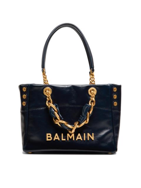 Balmain Women's Small 1945 Soft Cabas Crinkled Leather Bag - Raven