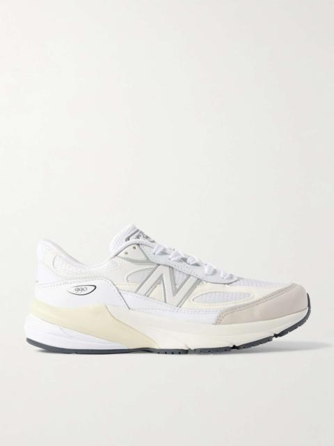 990 V6 Leather-Trimmed Suede and Mesh Sneakers