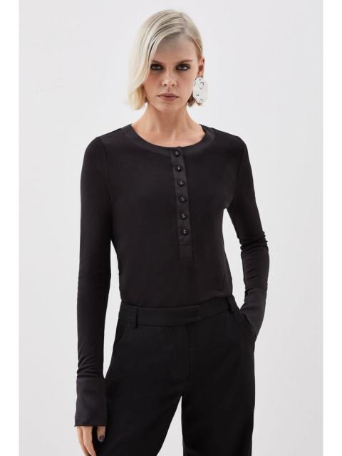 KAREN MILLEN Premium Jersey And Satin Top