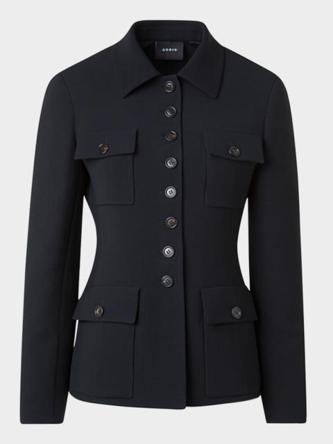 AKRIS Delia Single-Breasted Wool Double-Face Jacket