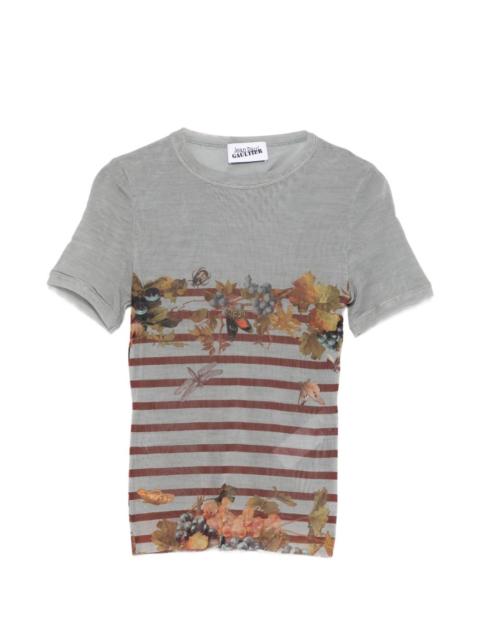 Jean Paul Gaultier striped floral T-shirt