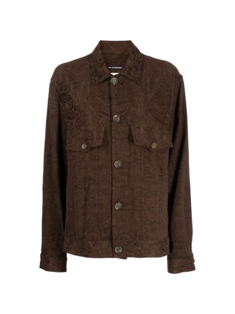 paisley-jacquard shirt jacket