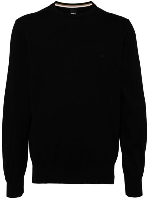 BOSS crew-neck cotton jumper
