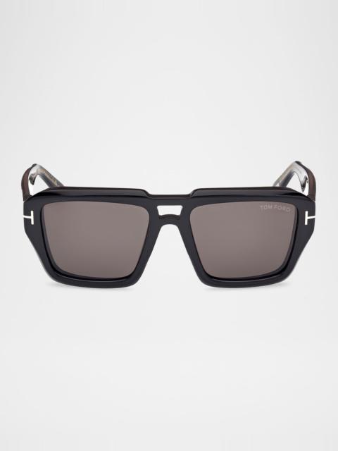 TOM FORD Men's FT1202M Acetate Rectangle Sunglasses