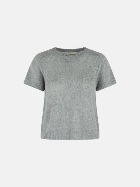 'SIONA' LIGHT GREY CASHMERE AND SILK T-SHIRT