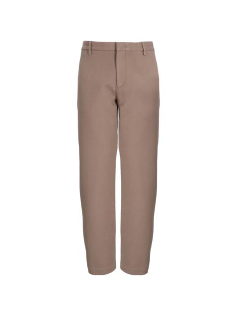 straight-leg cotton chino trousers