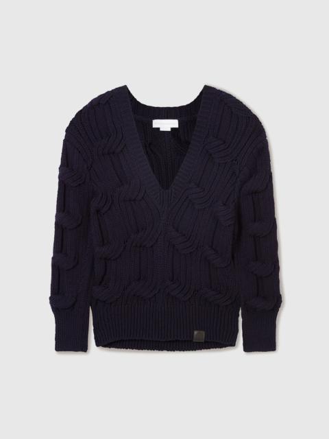 Stella McCartney Falabella Cable-Knit V-Neck Jumper