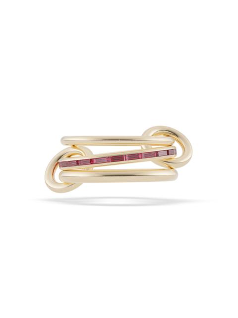 Spinelli Kilcollin Women's Pyrus 18K Yellow Gold & Gemstone Triple-Band Ring - Ruby
