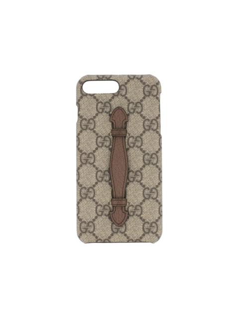 GUCCI Gucci GG Supreme Selleria iPhone 8 Plus Case Beige Ebony New Maple