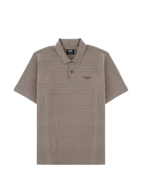 BOSS x Aston Martin horizontal-stripe cotton polo shirt