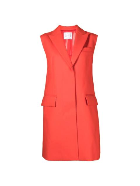 sacai single-breasted sleeveless coat