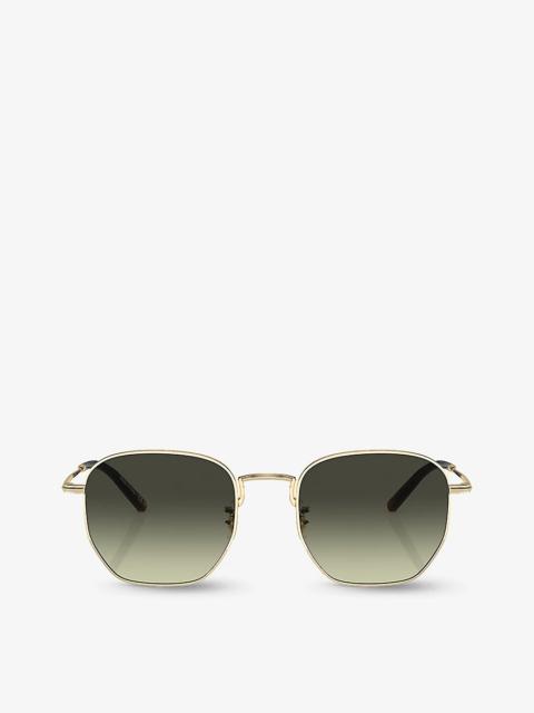 Oliver Peoples OV1331S Kierney hexagonal-frame metal sunglasses