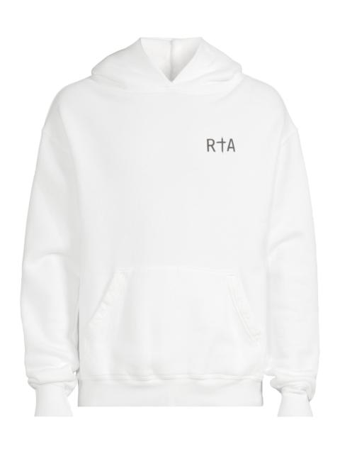RTA Men's Dion Cross Cotton Hoodie - White Black Cross