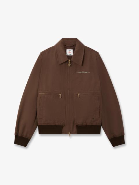 CASABLANCA Dark Brown Monogram Cotton Blouson