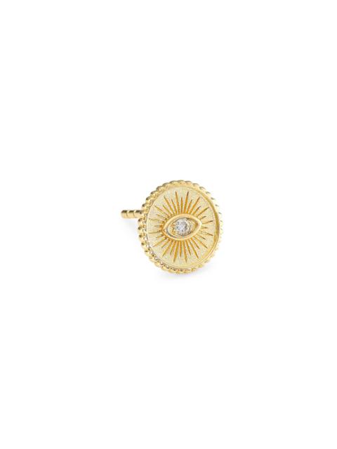 SYDNEY EVAN Women's 14K Yellow Gold & Diamond Eye Single Coin Stud Earring