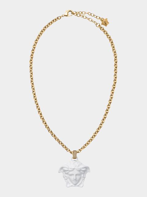 VERSACE Medusa Pendant Necklace, White