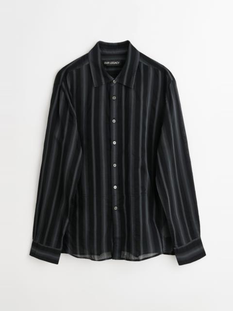 Our Legacy Adorn Shirt Noir Stripe Sheer Cotton Silk