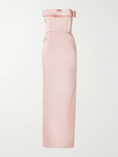 THE NEW ARRIVALS ILKYAZ OZEL Sisu Bow-embellished Satin Gown