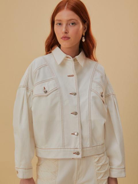 FARM RIO Off-White Mini Bomber Jacket