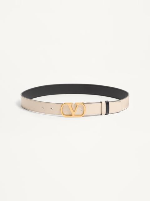 Valentino VLOGO SIGNATURE REVERSIBLE SHINY CALFSKIN BELT - 30MM / 1.2 IN.