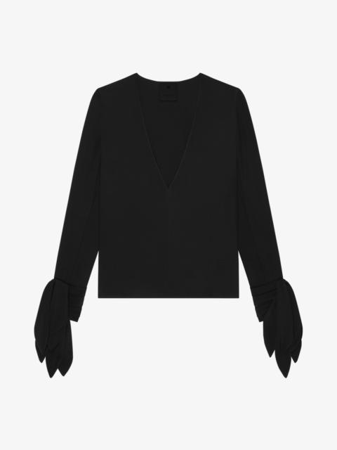 Givenchy BLOUSE WITH BOWS IN CREPE AND 4G EMBROIDERY