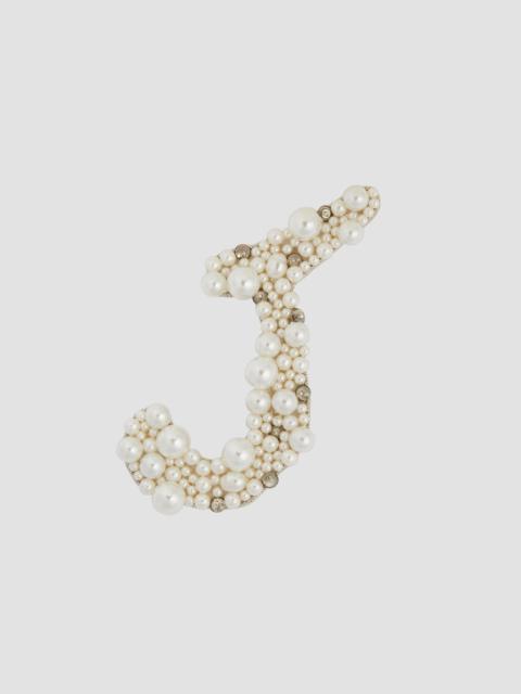 Erdem PEARL ALPHABET BROOCH J
