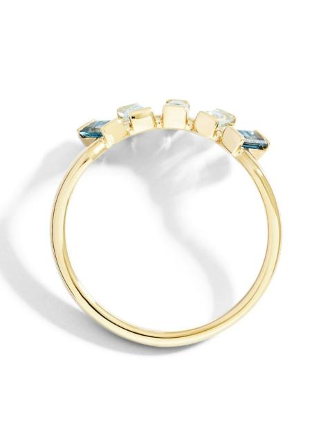 HALF HALO RING WITH LONDON & SKY BLUE TOPAZ