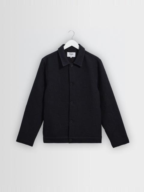 Wax London Iggy - Navy And Black Tonal Jacquard Jacket